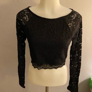 Express, S, Women’s black laced crop top